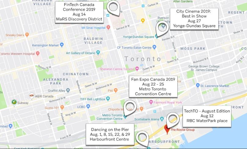 Toronto July and August List of Events